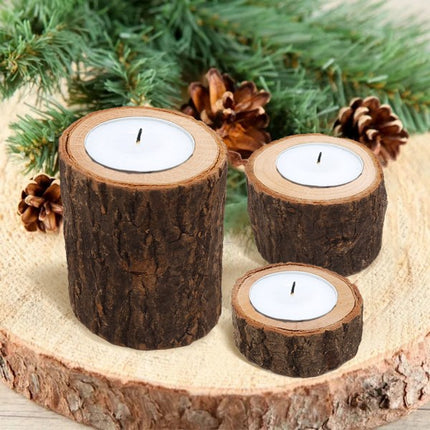 Wooden Candle Holder Rustic For Home Wedding Creative Decoration Comb.