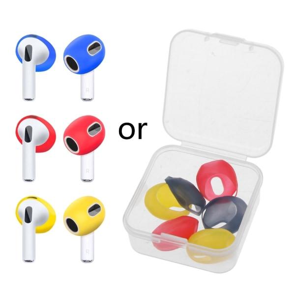 sets of earplugs for Airpods Pods 3 silicone ear caps Bluetooth compatible headphones Earplugs Ear cushions Ultra-thin anti-slip Blue red yellow Blue red yellow.