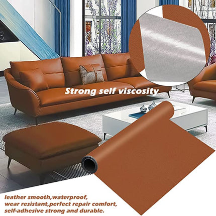 INF Self-Adhesive Repair Patch Faux Leather 50x138 cm Light Brown.