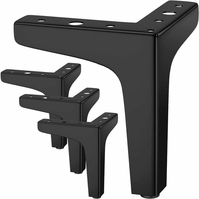 Set of 4 Furniture Legs Loads Up to 600 kg, 17 cm Modern Metal Triangular Table Legs, Hairpin Furniture Legs for Cabinets, Sofas, Black ( cm) cm 10.