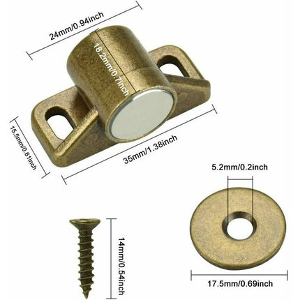 pcs magnets for cabinet doors, magnetic door lock, magnetic door closer with 4 washers and 12 screws, magnetic cabinet closure for furniture, wardrobe, cupboard.