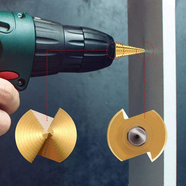 Step Drills Double Groove Countersink Drill High Speed Steel Cone Drill for Steel Wood, Plastic, Brass, Aluminum 3 pcs.