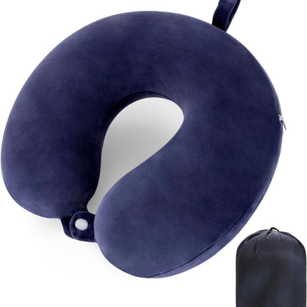 Travel Pillow Neck Pillow Memory Foam Travel Pillows Head Support Pillow for Airplane Train Car Office Travel Essential Flight Pillows for a Long Time Navy Blu Navy Blue One Size.