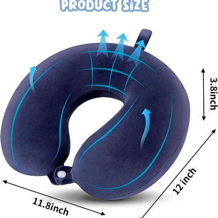 Travel Pillow Neck Pillow Memory Foam Travel Pillows Head Support Pillow for Airplane Train Car Office Travel Essential Flight Pillows for a Long Time Navy Blu Navy Blue One Size.
