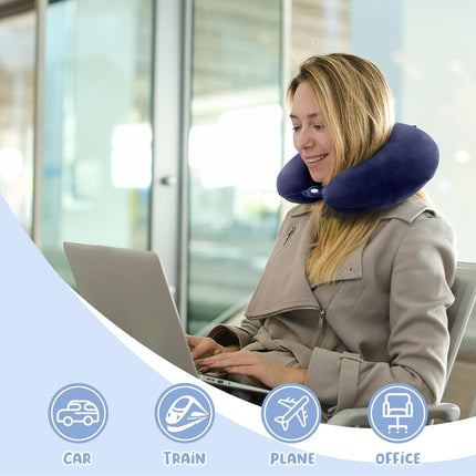 Travel Pillow Neck Pillow Memory Foam Travel Pillows Head Support Pillow for Airplane Train Car Office Travel Essential Flight Pillows for a Long Time Navy Blu Navy Blue One Size.