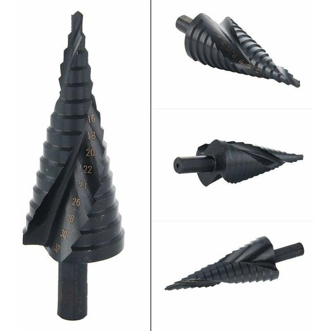 HSS Step Drill Conical Metal Drill Bit 4-32mm for Screwdriver on Steel Wood Plastic.