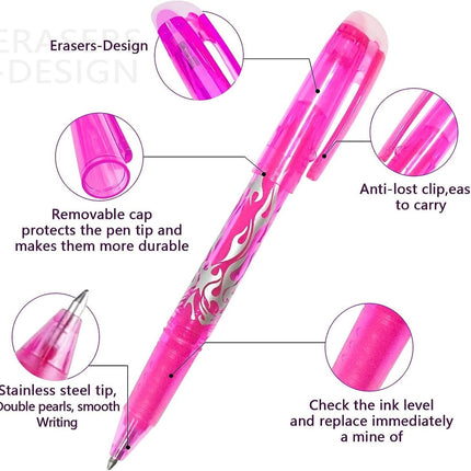 Erasable Ink Pens, Erasable Gel Ink Pens - 12-pack Multicolor multicolor.
