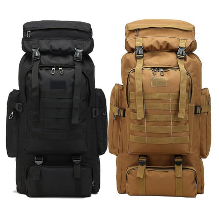 80L Military Tactical Backpack Waterproof Fishing Bag Multifunctional Bag for Adults Outdoor Sports Climbing Camping Black.
