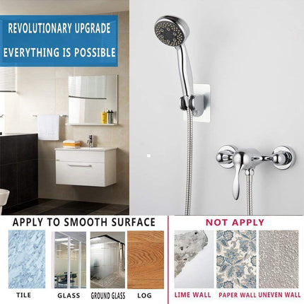 Adjustable Shower Head Holder, Self-Adhesive Handheld Shower Holder with 3M Sticker, Reusable, Durable, Waterproof, Wall Mount for Bathroom.