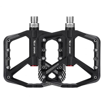 pair of wide pedals with non-slip surface and repair function, blue.