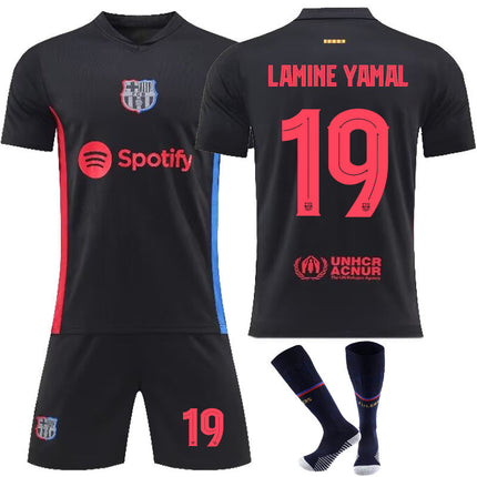 Barcelona Away Football Shirt Kids Size 24-25 No. 19 Lamine Yamal Football Equipment 22