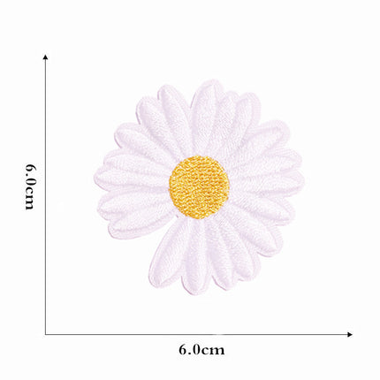 12 Pieces Embroidered Patches Iron-on Fabric Sew-on Patch Floral Pattern Mini Sunflower Embroidered Patches for Clothes Jeans Hat Backpacks.