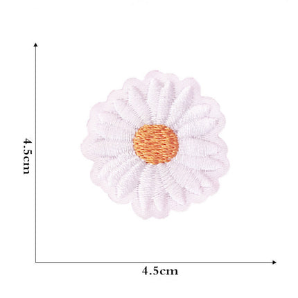12 Pieces Embroidered Patches Iron-on Fabric Sew-on Patch Floral Pattern Mini Sunflower Embroidered Patches for Clothes Jeans Hat Backpacks.