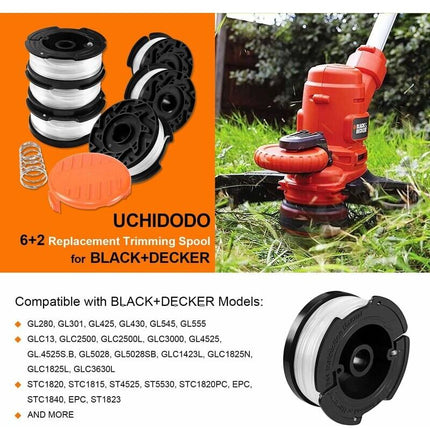 Trimmer Line Spool Pack with 1 Spool Cover and 1 Spring, Trimmer Line Spool for Black and Decker Trimmers.