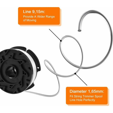Trimmer Line Spool Pack with 1 Spool Cover and 1 Spring, Trimmer Line Spool for Black and Decker Trimmers.