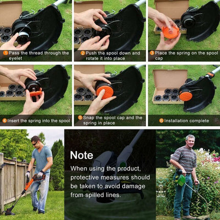 Trimmer Line Spool Pack with 1 Spool Cover and 1 Spring, Trimmer Line Spool for Black and Decker Trimmers.