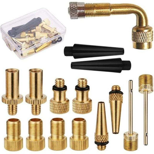 15 pcs Bicycle Valve Adapter Set Reducing Nozzles Tire Pump Adapter Set Ball Pump Needle Universal..