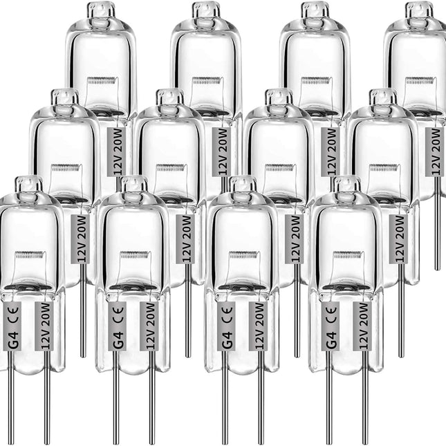 G4 halogen lamps 10W 12V - Warm white - 12 pcs 10W 12pcs 10W 12pcs.