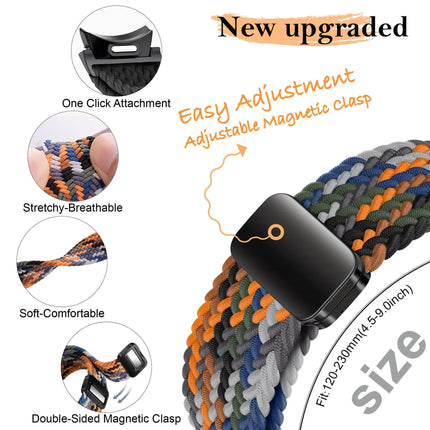 Braided Strap for Samsung Galaxy Watch 6 4 classic/5 Pro 45mm 47mm 43mm 44mm 40mm Magnetic Strap Without Gap Galaxy watch 6 band space gray space gray 6 classic 43mm 47mm.