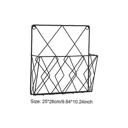 Wall Mounted Newspaper Holder Newspaper Shelf Storage Rack Black Draw.