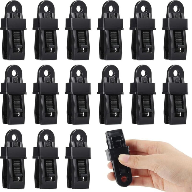 Tent Clamp, 15 pcs Tarpaulin Clamps, Tarpaulin Fastener, Black Heavy Duty Tarpaulin Clamps for Tents, Outdoor Camping, Awnings, Boat Covers, Banners.