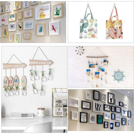 39 pcs Grooveless Wall Mounting Hooks, Picture Wall Hook, Picture Hanging Hook, Picture Hook, Wall Hooks for Hanging Photo Frames Paintings Clock.