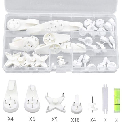 39 pcs Grooveless Wall Mounting Hooks, Picture Wall Hook, Picture Hanging Hook, Picture Hook, Wall Hooks for Hanging Photo Frames Paintings Clock.
