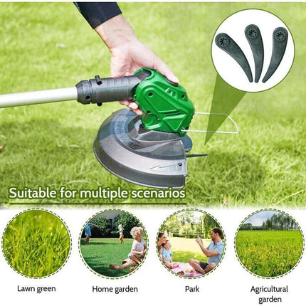 24-pack Bosch Grass Trimmer Blades for Bosch Durablade Art 23-18 LI Art 26-18 LI Grass Trimmers, Replacement Blades for Grass Trimmer. green Flat teeth.