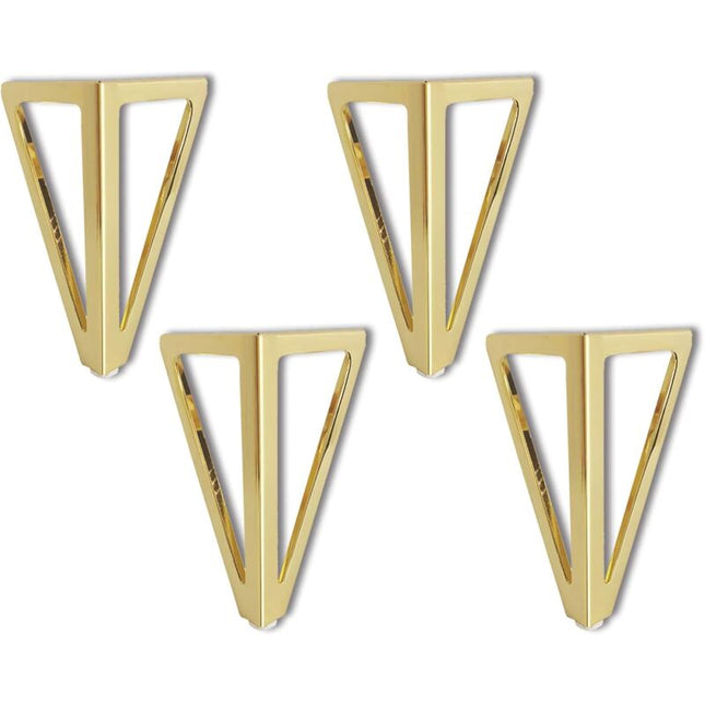 Set of 4 Replacement Furniture Legs, 15 cm, Triangular, Gold, DIY Table Legs, for Chairs, Cabinets and Sofas, Other Furniture Legs.