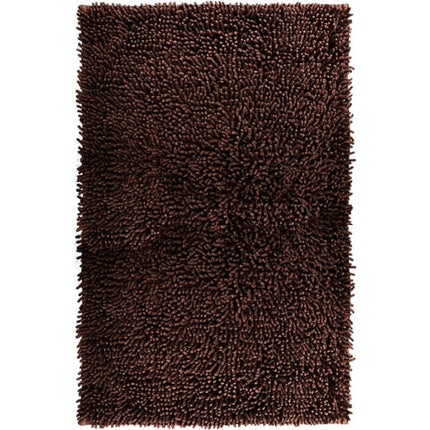 Bathroom Mat Chenille Dark Brown, Fluffy Bathroom Mat (50 x 80 cm) Coffee.