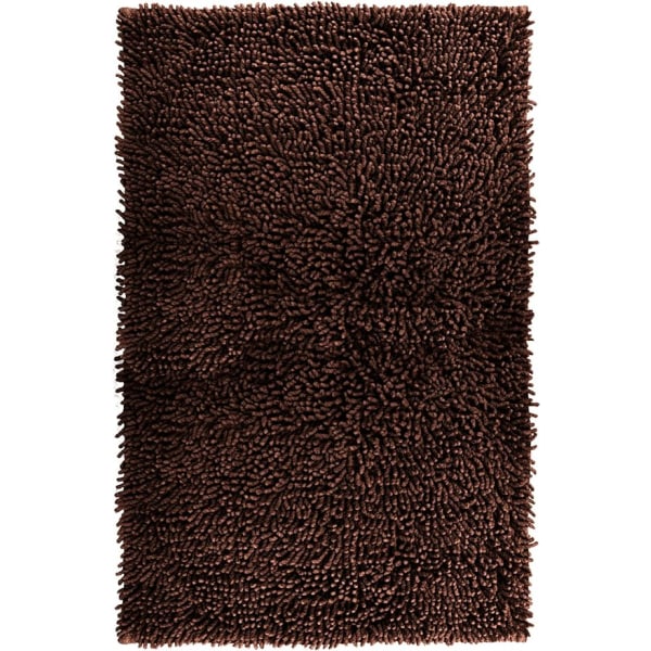 Bathroom Mat Chenille Dark Brown, Fluffy Bathroom Mat (50 x 80 cm) Coffee.