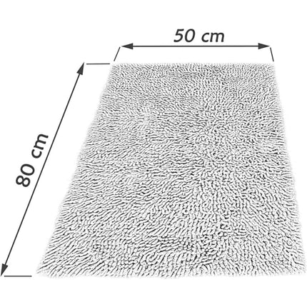 Bathroom Mat Chenille Dark Brown, Fluffy Bathroom Mat (50 x 80 cm) Coffee.