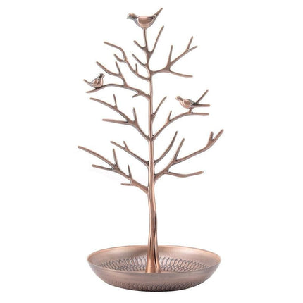 Vintage jewelry tree with 3 birds (bronze).