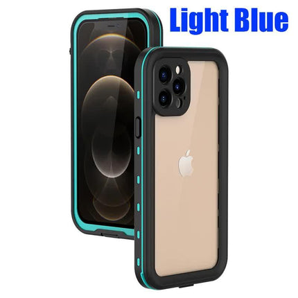 IP68 Waterproof Case for iPhone 15 14 13 12 11 Pro Max XS Max XR 7 8 RedPepper Transparent Protection Diving Underwater Swimming Outdoor Sports Grass Blue Grass Blue i-Phone 15.