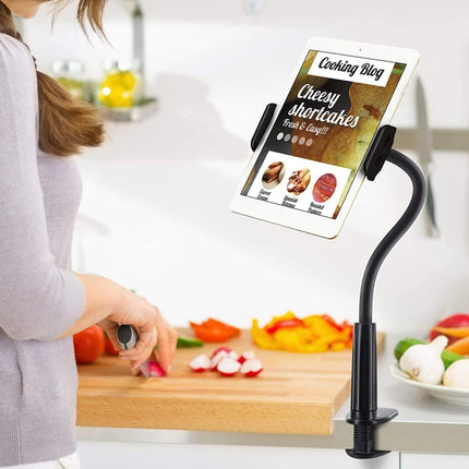 Gooseneck Tablet Holder, Tablet Stand for Bed Gooseneck Mount Flexible Arm 360 Clamp.