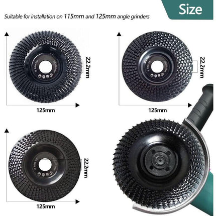 Wood sanding disc 125 mm, 3-piece sanding discs for shaping, sanding and cutting. Wheel for angle grinder,.