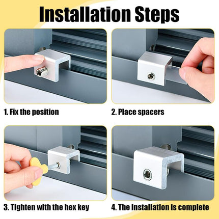 Sliding Window Locks, 4pcs Sliding Window Locks, Adjustable Window Lock for Sliding Doors - Reinforced Aluminum Alloy Security for Your Windows.