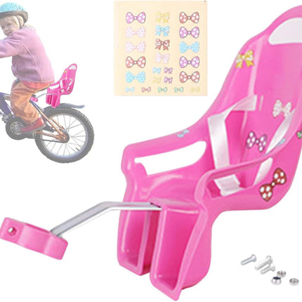 Doll Stroller Seat for Doll, Children's Bicycle Doll Seat with DIY Decals for Decoration PINK.