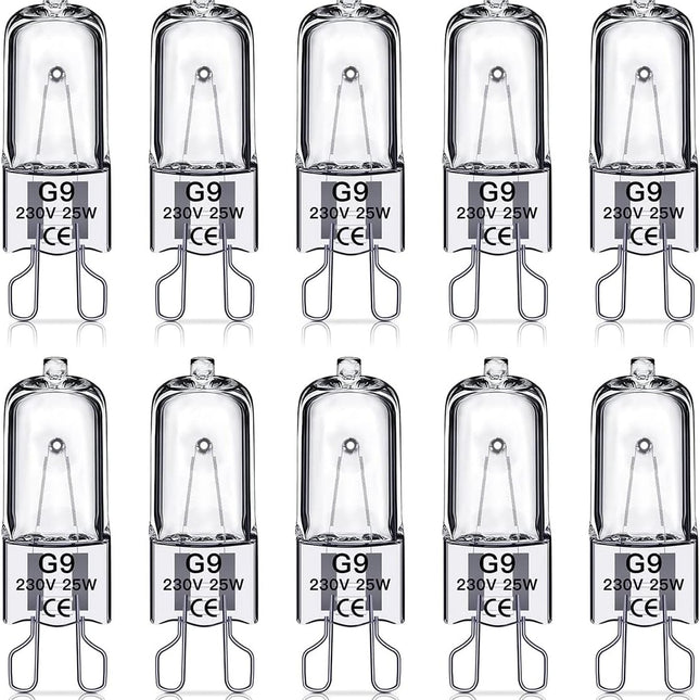 G9 halogen bulbs 25w 230v 10-pack.