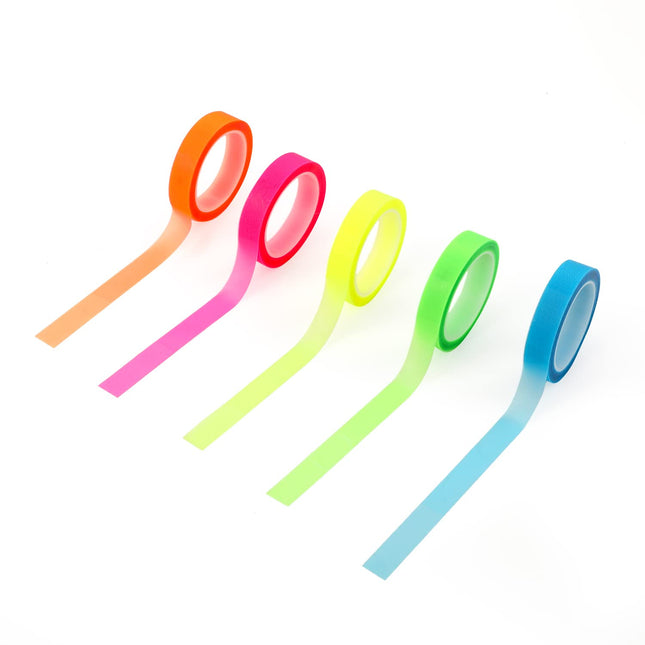 Rolls Marking Tape, Removable Fluorescent Tape Fluorescent Marking Transparent Colored Tape Roll Page Markers for Teachers Students Reading Class Office (0.8cm x 5m).