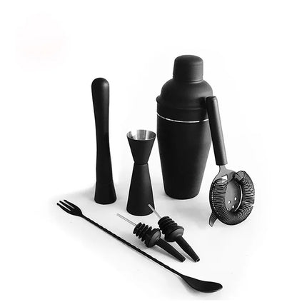 Cocktail Shaker Set - Matte Black - Stainless Steel Black Black.