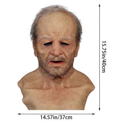Halloween Old Man Latex Mask Cosplay Party Full Face Mask Headgear.