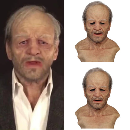 Halloween Old Man Latex Mask Cosplay Party Full Face Mask Headgear.