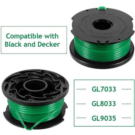 Pack of 6 Green Line Spools for Black & Decker GL7033 GL8033 GL9035 A6482..DEBUNS Grass Trimmer.