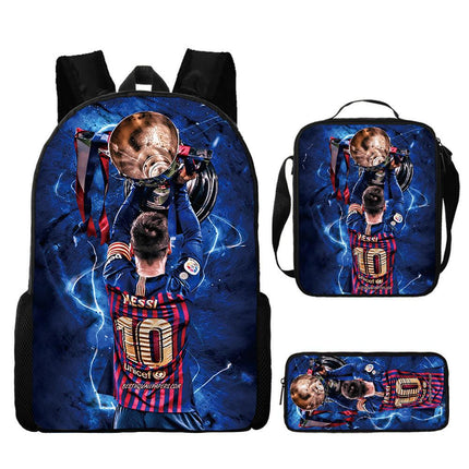 3-pack Lionel Messi backpack school bag briefcase.