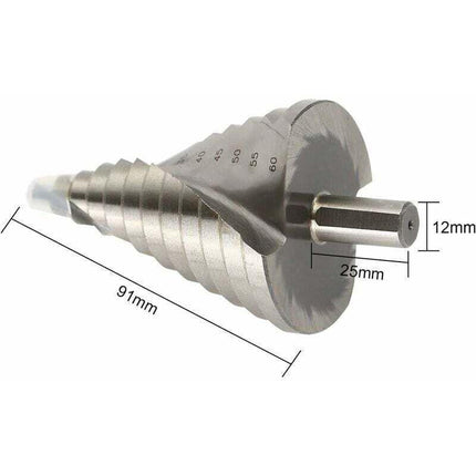 HSS Step Drill Ø 6-60mm - Spiral Large Cone Drill for Metal, Wood, Plastic..DEBUNS.