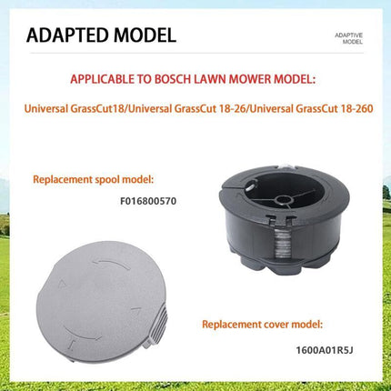 Set of 3 replacement spools for UniversalGrassCut 18V-26/18V-260/18/18-26/18-260, for ‎F016800570 and 1600A01R5J (6 m, 1.6 mm)..DEBUNS.