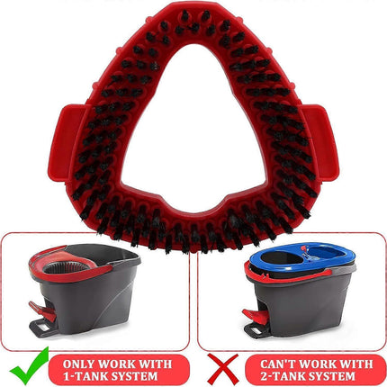 Mop Heads Replacement Scrubbing Brush Mop Head for Vileda Turbo Spin Mop, Hard Bristle Carpet Brush Cleaning Brush for Bathroom Garage Kitchen1x Brush 1x Brush Red.