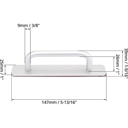 2pcs Self-Adhesive Aluminum Alloy Door Handle Push-Pull Sliding Door Handle Without Drilling for Gate Cabinet Toilet, 150 x 25mm.