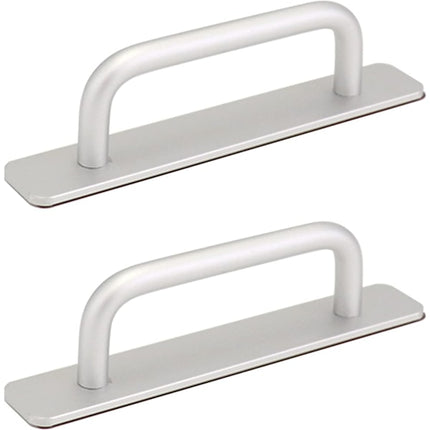 2pcs Self-Adhesive Aluminum Alloy Door Handle Push-Pull Sliding Door Handle Without Drilling for Gate Cabinet Toilet, 150 x 25mm.
